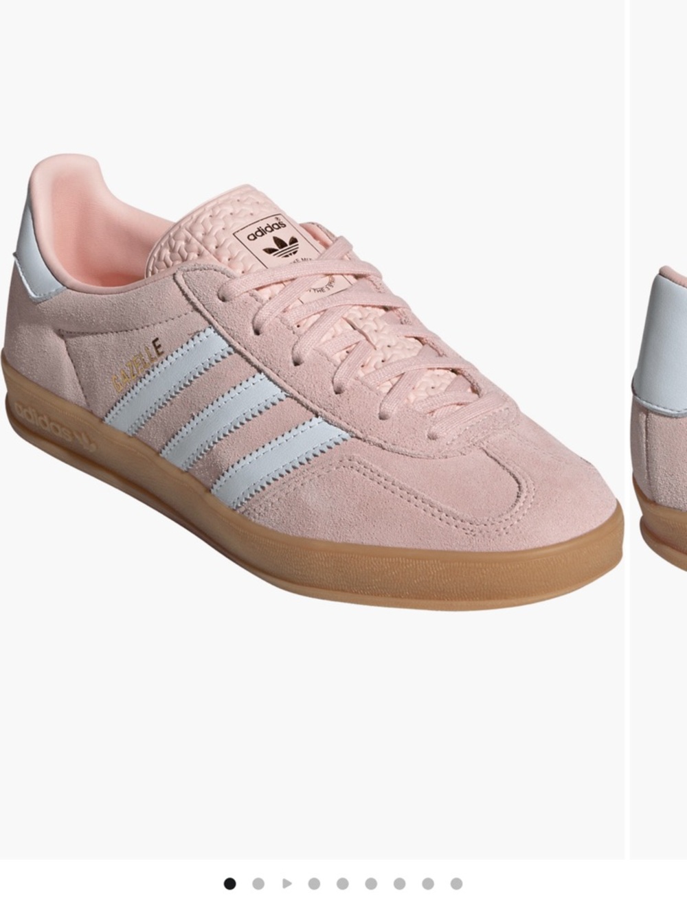 adidas Gazelle Women's Blush Pink Suede Sneakers with White Stripes - Picture 12 of 12